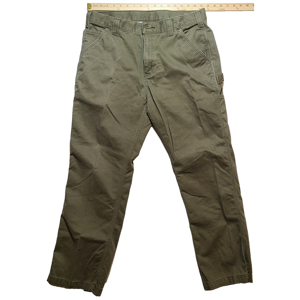 Carhartt B324ARG Relaxed Fit Canvas Carpenter Pants Mens 36x30 Olive Green Tool